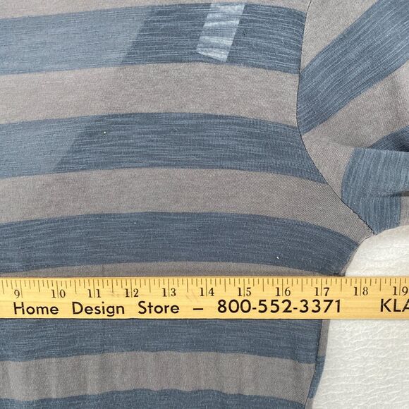 SPLENDID Cardigan L Striped V-Neck Button Front Long Sleeve Cotton Jersey Gray - Picture 8 of 11